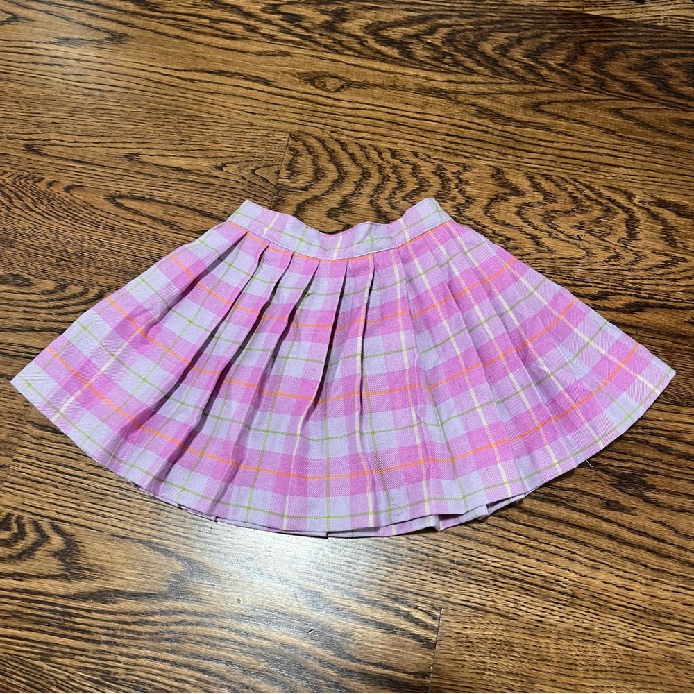 Pink and Orange Pleated Skirt